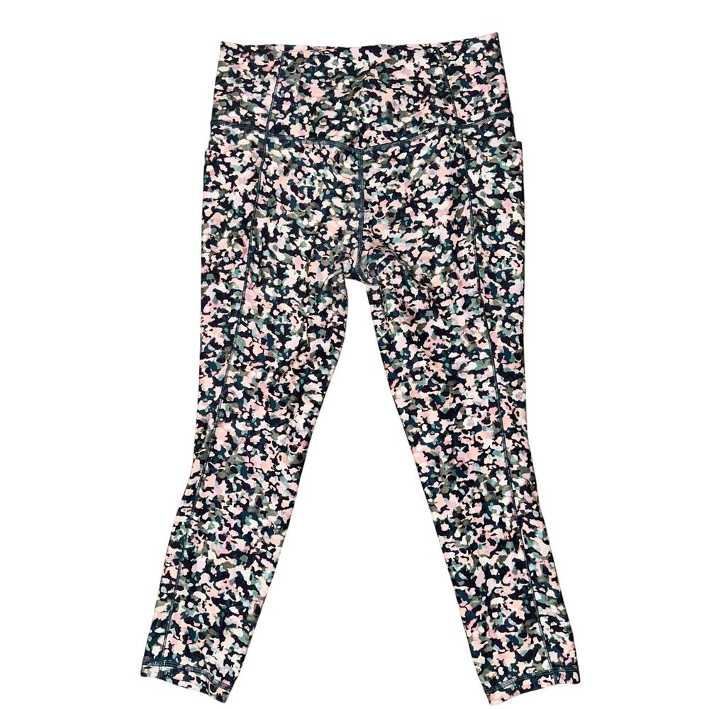 Athleta Salutation Stash Pocket II Printed 7/8 Tight Womens Size L Sequoia Multi - Picture 3 of 6